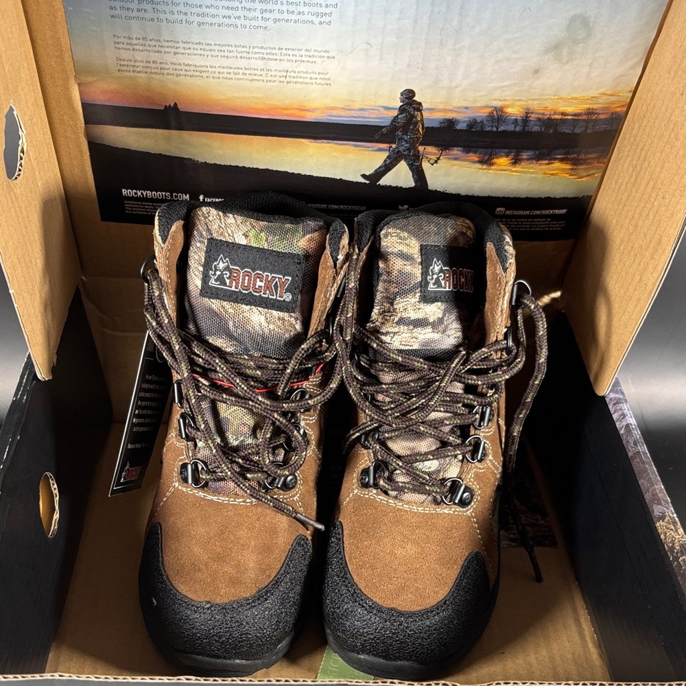 Rocky Boy’s Brown and Black Camouflage Boots